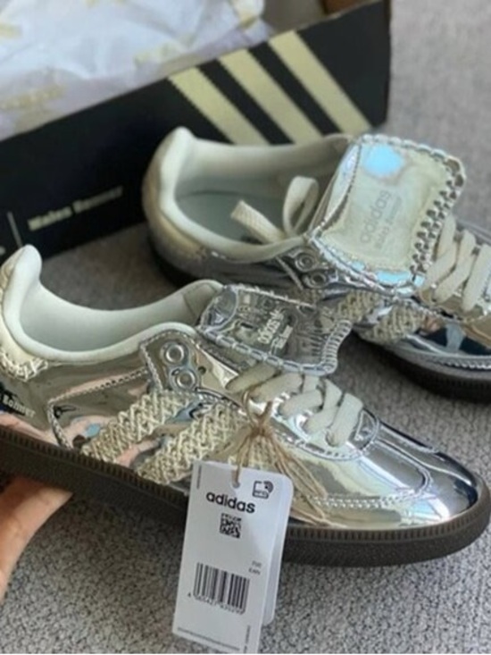 adidas Shoes - Women's Adidas Samba x Wales Bonner Low Silver Metallic Sneakers
